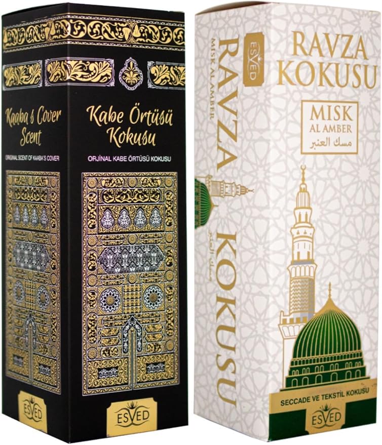 Room Spray Kaaba Cover and Medina Rawda Scent 400ml Air Freshener Home Fragrance Odor Eliminator Long Lasting Aroma One Size - One Size