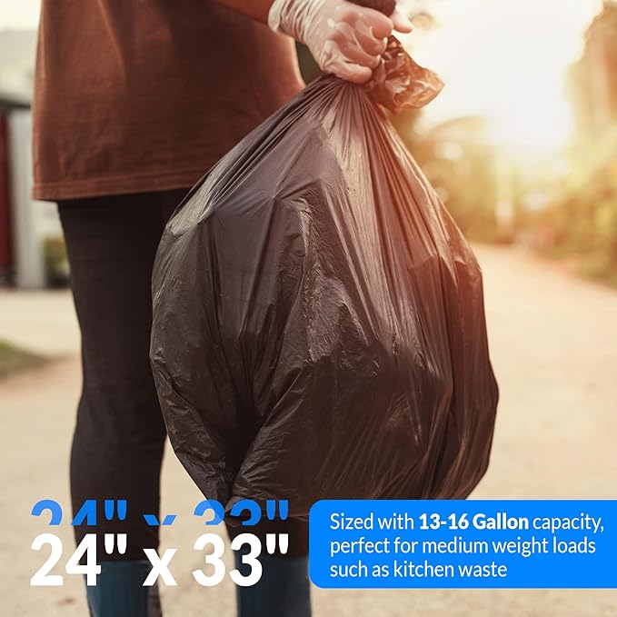 Reli. 13 Gallon Trash Bags | 250 Bags | Black | Tall Kitchen | Strong | Garbage