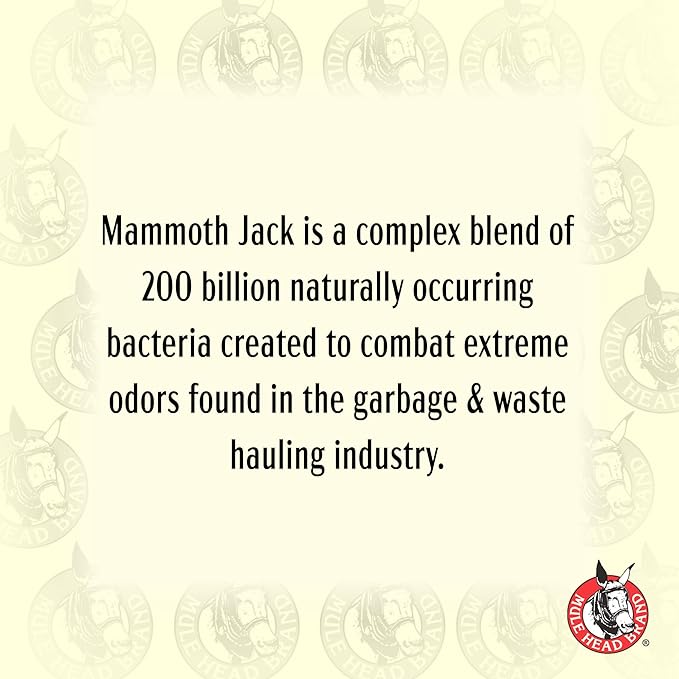 Mule Head Mammoth Jack Industrial Odor Eliminator &amp Waste Digestant – Bio-Enzymatic Cleaner for Dumpsters Drains Sewage Systems Garbage Trucks Bilges &amp Kennels – 1 Gallon