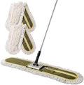 36 Commercial Dust Mops for Floor Cleaning Heavy Duty Floor Duster Mop with Long Handle Hotel Gym Household Cleaning Supplies for Hardwood Tiles Marble Floors (Green)