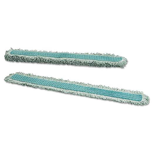 Rubbermaid Commercial HYGEN RCP Q449 Dust Mop Heads with Fringe Microfiber 48 Green (Pack of 6)