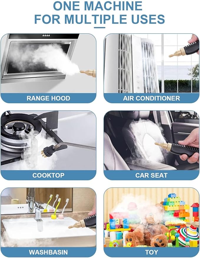 Handheld Steam Cleaner 2500W High Temperature High Pressure Mobile Steam Cleaning Machine for Home Appliance Air Conditioning Kitchen Hood Car Cleaner
