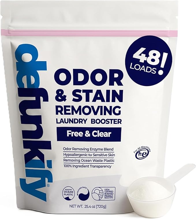 Enzyme Laundry Booster Additive Unscented. 48 Load Laundry Sanitizer Detergent Color Safe Fabric Active Enzyme Washing Soda Detergent Cleaner. Powdered Stain Treater &amp Odor Remover Booster Treat