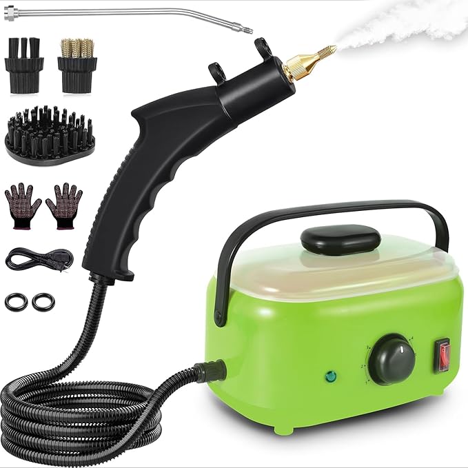 Steam Cleaner for Home2500W Pressurized Steam Cleaner with 3 Brush Heads Portable Steamer for Cleaning Multi Surface Steam Cleaners with 2L Tank for Floor Car Carpet Upholstery