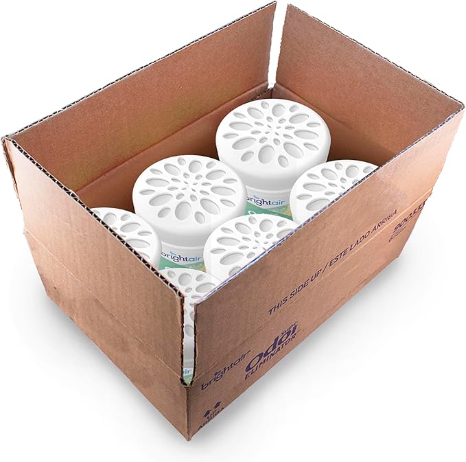 Bright Air 14 oz. Super Odor Eliminator For Medium-Size Spaces Cucumber Water &amp Fresh Melon Scent Case of 6 Odor Eliminator &amp Air Freshener Natural Essential Oils Lasts Up to 90 Days Eac