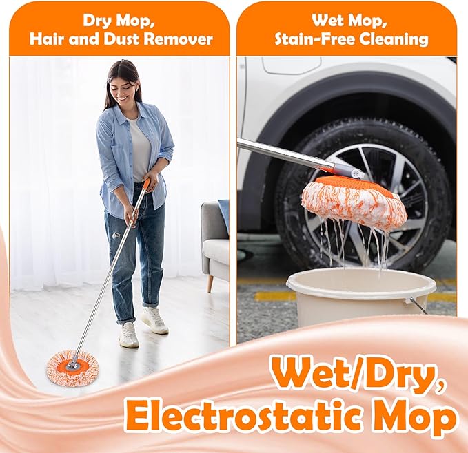 Wall Mop Primium 68” Wall Cleaner High-Quality Baseboard Cleaner Professional-Grade Baseboard Cleaner Tool with Handle Superior Quality Dust Mop Efficient Ceiling Fan Cleaner Duster