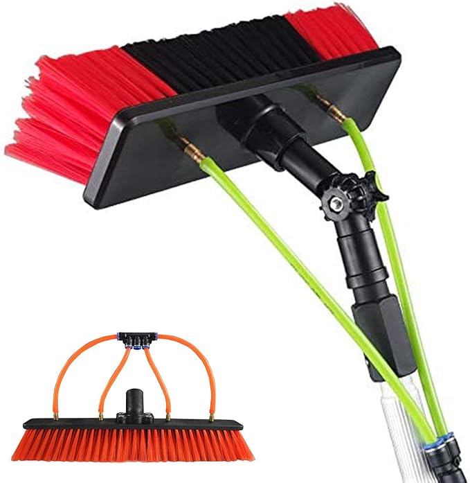 Telescopic Glass Cleaning BrushWater Fed Pole Kit Window and Solar Cleaning Pole - Retractable Window Truck Cleaning Rod Brush for Window Glass Wall Photovoltaic Panel