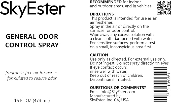 Unscented General Odor Control Spray Odor Eliminator Fragrance-Free Air Freshener 16 Fl Oz (16 Fl Oz (Pack of 1))