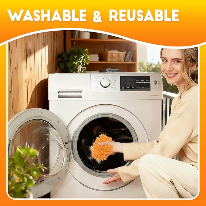 16Pcs Reusable Duster Refill Compatible with Swiffer Hand Duster +3FT Extended Handle +1 Handle 360 Heavy Duty Duster Refills for Cleaning Office Ceiling Fan