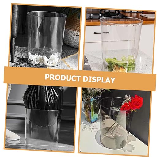 Alipis Transparent Modern Wastebasket Nordic Style Office Trash Can Simple Design Rubbish Bin for Home Bedroom Kitchen and Hotel Use Capacity