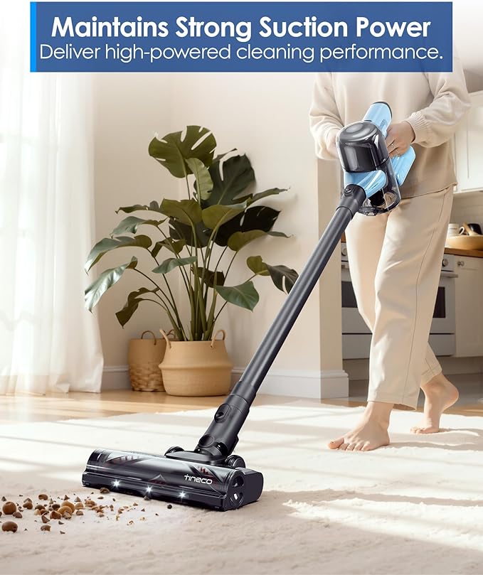 Tineco Pure ONE S20 Cordless Vacuum CleanerClogless Brush DesignUp to 55 Minutes of Runtime6-Stage Filtration SystemLED Brush Headlights Stick Vacuum Cleaner for Pet Hair Carpet &amp Hard Floor
