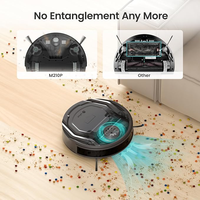 Lefant M210 Pro Robot Vacuum 4000Pa Suction 200 Mins Runtime Quiet Ultra-Slim Self-Charging Robotic Vacuum Cleaner WiFi/App/Alexa Control Ideal for Pet Hair &amp Hard Floors