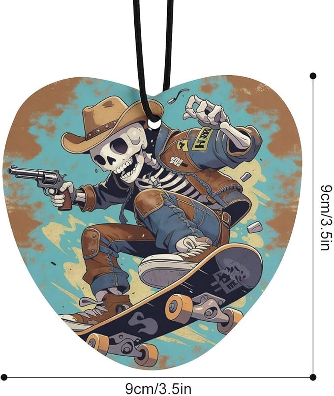 5PCS Car Air Freshener Hanging Personalized Double Sided Skull Cowboy Car Fresheners Long Lasting New Cars Scents Cute Automotive Freshies for Closets Drawers (tea)