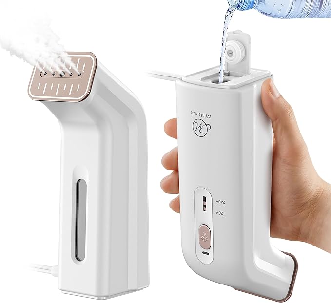 Mini Travel Steamer for Clothes110-240V Portable Dual Voltage Steamer &amp Iron 2 In 1Integrated 170ml Tank 25s Fast Heat1.2lbs Travel Size Fabric IronHandheld Steaming Wrinkles Remover For Garme