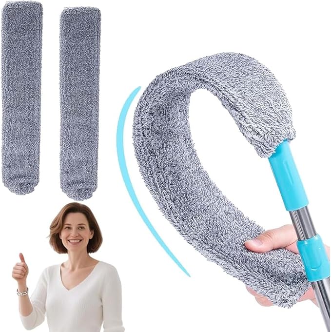 The Ultimate Gap Duster Mop: Saker Plus Retractable Cleaner with Long Handle for Under Appliances 2 Cloths Included.