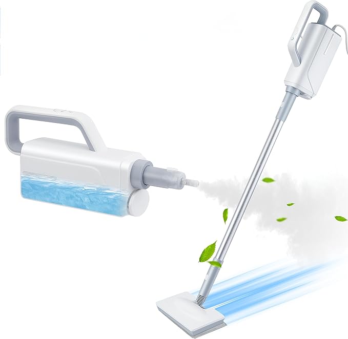ALILYY Steam Mop Cleaner Handheld Steamer Scrubbing Steam Mop for Hard FloorTilesCarpetWindowsFurnitureWhite