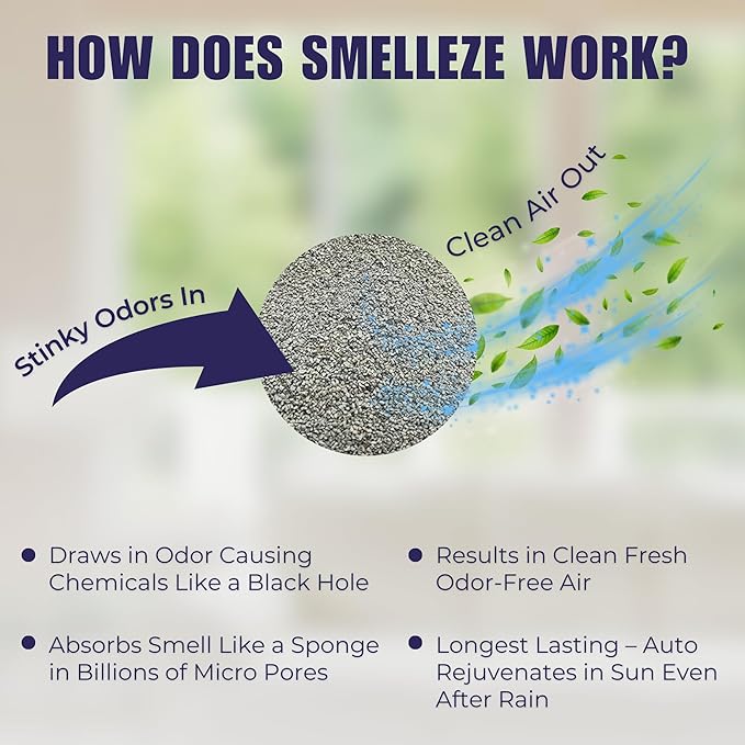 SMELLEZE Natural Urine Smell Eliminator Deodorizer: 25 lb. Granules Eliminate Urine Odor