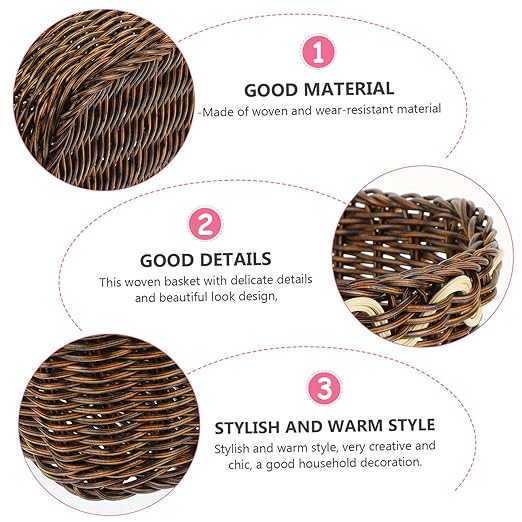 NUOBESTY Storage Basket Multi-Function Waste Basket Natural Style Trash Can for Home