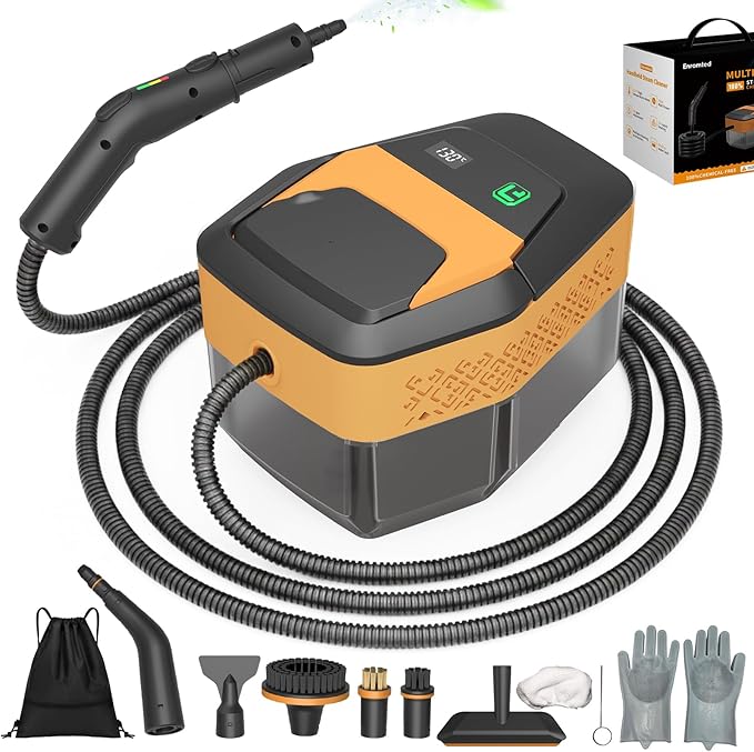 Steam Cleaner3-Level Adjustable Handle60.87oz Tank 15s Heat-Up2500w Portable Steamer for CleaningHandheld Steam Cleaner for Home for DirtGreaseBed BugsGroutTileFloorCar