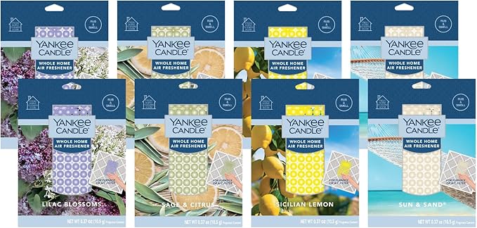 Yankee Candle Whole Home Air Freshener Variety Pack (Lilac Blossoms Sage Citrus Sun and Sand &amp Sicilian Lemon) (2ea / Pack of 8)