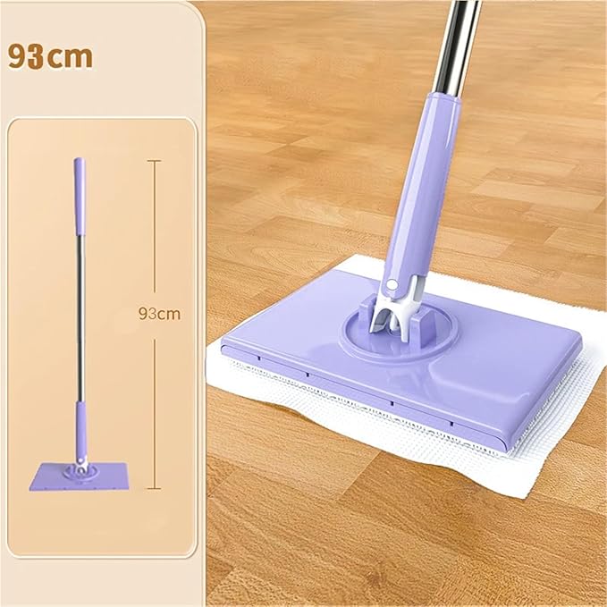 Automatic face Wipe mop Cloth Clip dust Removal Paper Dry Towel Floor Wipes Household Multi-Function mop(PurpleX-Large)