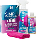 SIMPLi All Purpose Cleaner Starter Kit – Multipurpose Cleaner Concentrate Refill 8.45 fl oz Makes 85 fl oz + Reusable Spray Bottle 17 fl oz – Surface Cleaner for Kitchen Bathroom Glass Floor