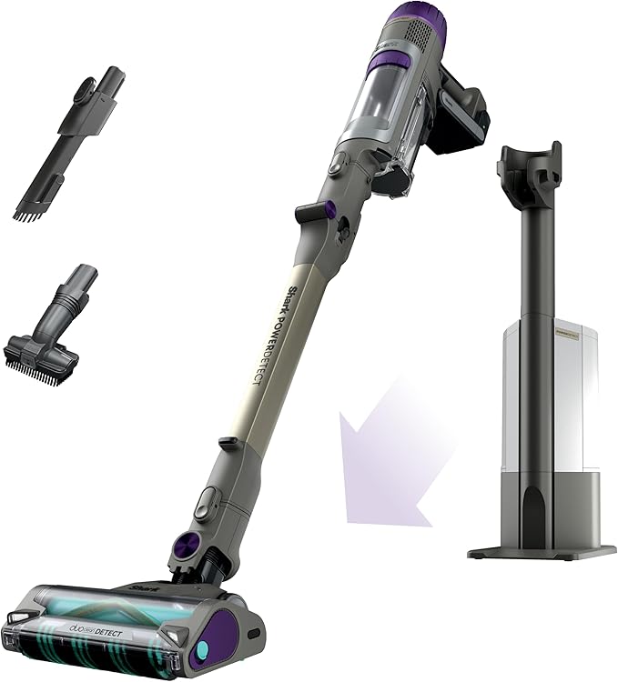 Shark Cordless Vacuum Cleaner with HEPA Filter PowerDetect Clean &amp Empty Powerful Suction Auto-Empty System Pet Hair Pickup Carpets &amp Hardfloor Dark Gray IP3251