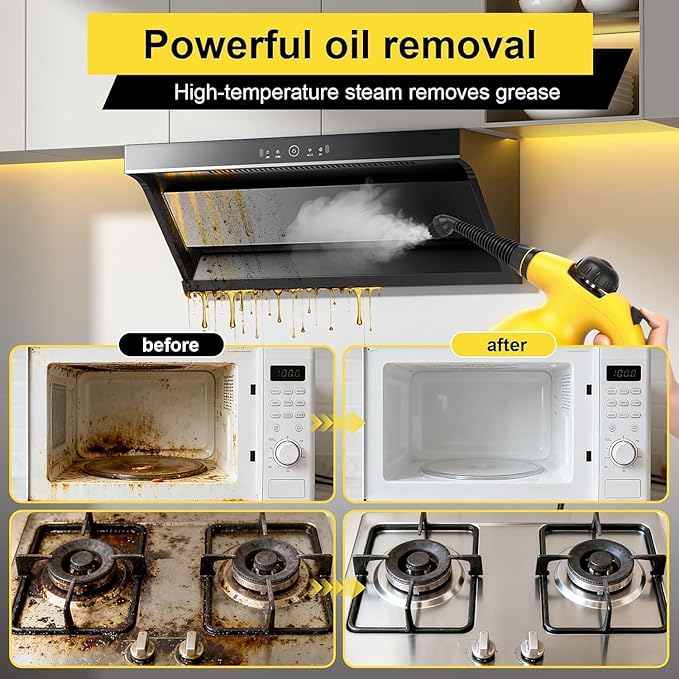 Handheld Steam Cleaner for Home Powerful Pressurized Steam Cleaner Natural Steamer for Cleaning Car Bathroom Shower Upholstery Grout Window Grease