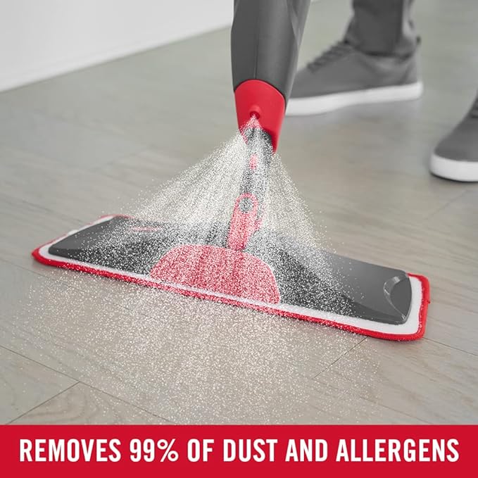 Rubbermaid Reveal Spray Microfiber Floor Cleaning Kit for Laminate &amp Hardwood Floors Spray Mop with Reusable Washable Pads Commercial