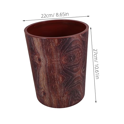 Zerodeko Retro Wood Grain Large Capacity Waste Basket for Home Kitchen Office and Bathroom and Stylish Trash Can with Easy Maintenance
