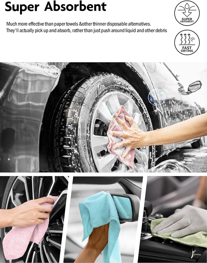 Fantasticlean Microfiber Cleaning Cloth Roll -40 Pack Tear Away Microfiber Towels 12 x 12 Reusable Washable Scratch Free Ultra Absorbent Dishcloth for All-Around Cleaning Supplies (Blue)