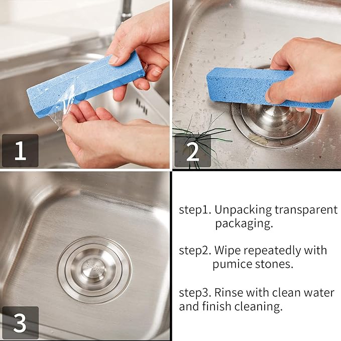 Norme 30 Pieces Pumice Stones for Cleaning Pumice Scouring Pad Pumice Stick Cleaner for Removing Toilet Bowl Ring Bath Household Kitchen Pool 5.9x1.4x0.9 Inch(Blue)