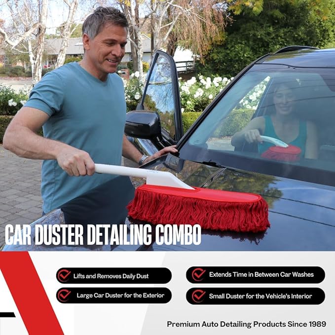 The Original California Car Duster Detailing Kit with Plastic Handle Model Number: 62445  Red