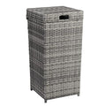 Generic 27 Gallon Rattan Trash Can Wicker Patio Trash Can Tall Rattan Garbage Can Large Waste Basket Waste Container Corner Wastebasket Trash Bin with Lid for Backyard Deck Poolside Kitchen