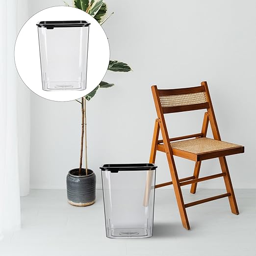 Square Wastebasket 15L Plastic Garbage Can for Bedroom Bathroom Office Lightweight Trash Bin for Home Storage and Organization