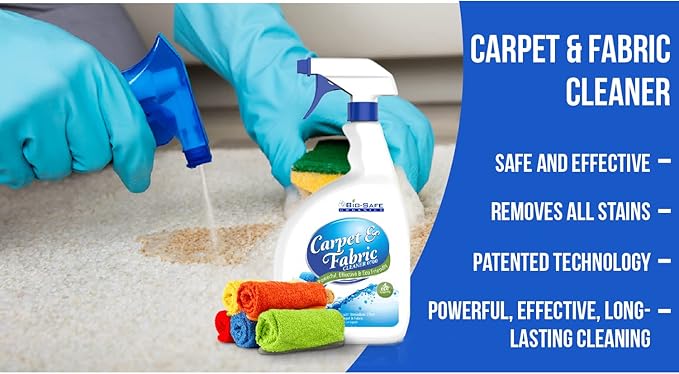 Bio-Safe Organics Carpet &amp Fabric Cleaner 0700 - 24 fl. oz All Natural Organic Everyday Household Carpet &amp Fabric Cleaner Powerful Fast Acting Stain Remover Pet Friendly Patented Patented