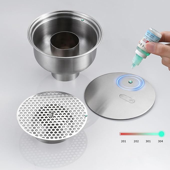 Industrial Grade Round Floor Drain with Concealed Handle Stainless Steels Enduring Concealed Handle Stainless Steels Enduring