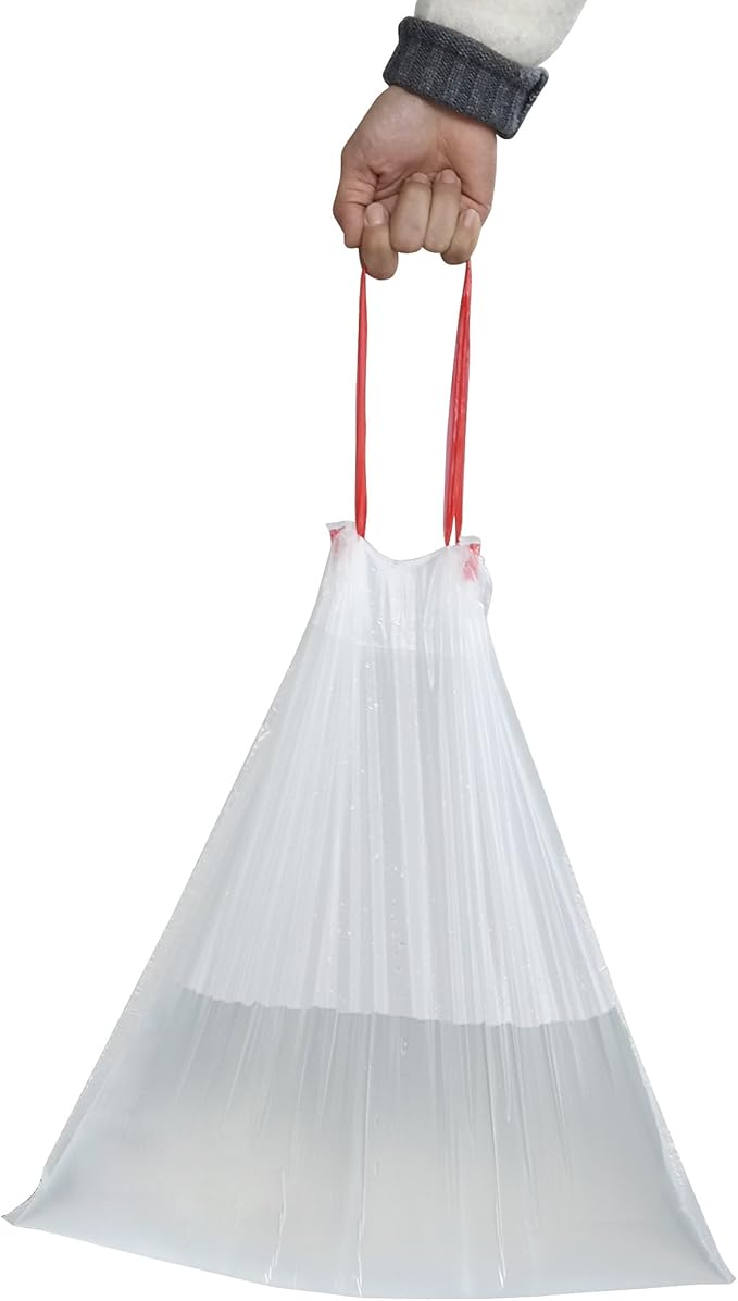 Pekky 2.6 Gallon Small Drawstring Trash Bags Clear Heavy Duty 120 Counts