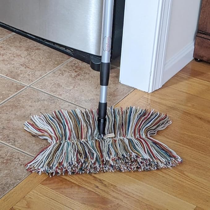 Sladust All Wool Dry Mop with Telescoping Handle and Replacement Head Made in The USA