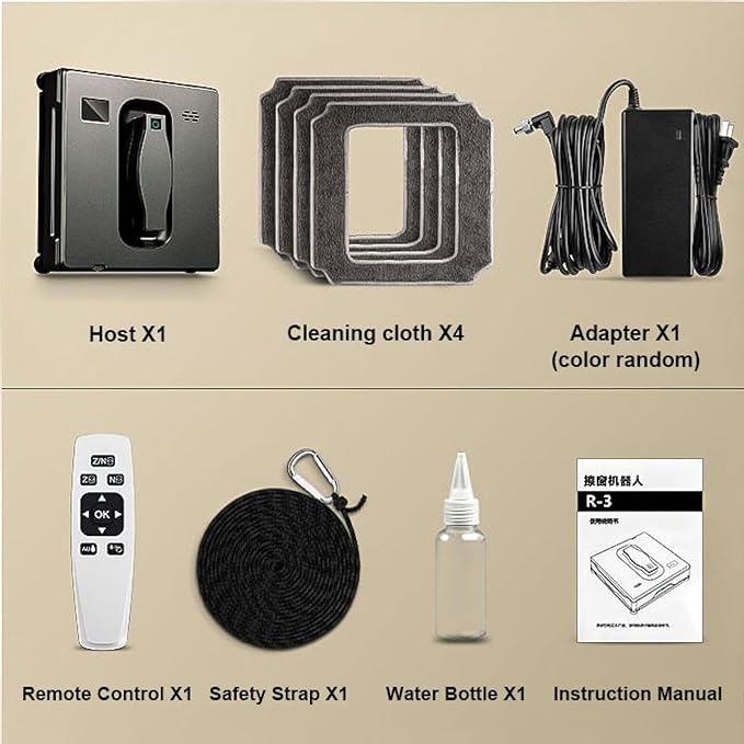 Dual Water Jet Window Cleaner Square Automatic Glass Cleaning Robot Intelligent Planning High Automatic Exterior Windows Home Remote Control Electric Window Cleaner