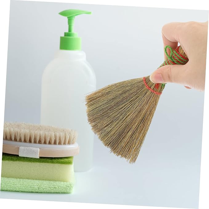 GLEAVI 8pcs Ergonomic Handle Design Small Whisk Broom for Dusting Home Office Accessories