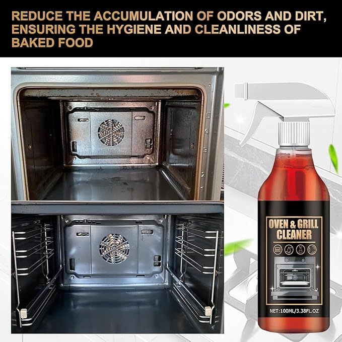 Oven and Grill Cleaner Spray Degreaser for BBQ Grates and Racks Cuts Through Grease Minimizes Scrubbing Freshens Surfaces (2pcs)