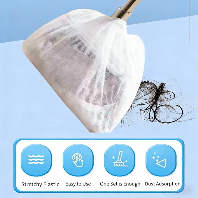 Disposable Broom Covers 300-Piece Disposable Broom Dusting Covers Lock in Pet Hair &amp Dust Easy On/Off for Standard Brooms and Dustpans Keep Hands Clean No-Wash Lazy Cleaning Tool (300pcs)