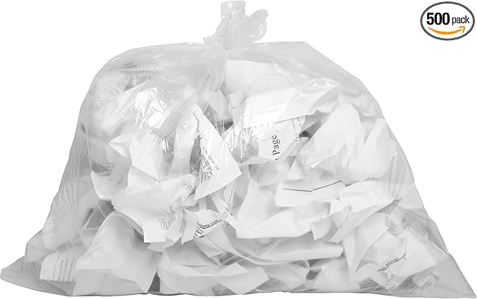 Genuine Joe GJO01010 Low-Density Trash Can Liner 10 Gallon Capacity 24 Length x 23 Width x 0.60 mil Thickness Clear (Box of 500)
