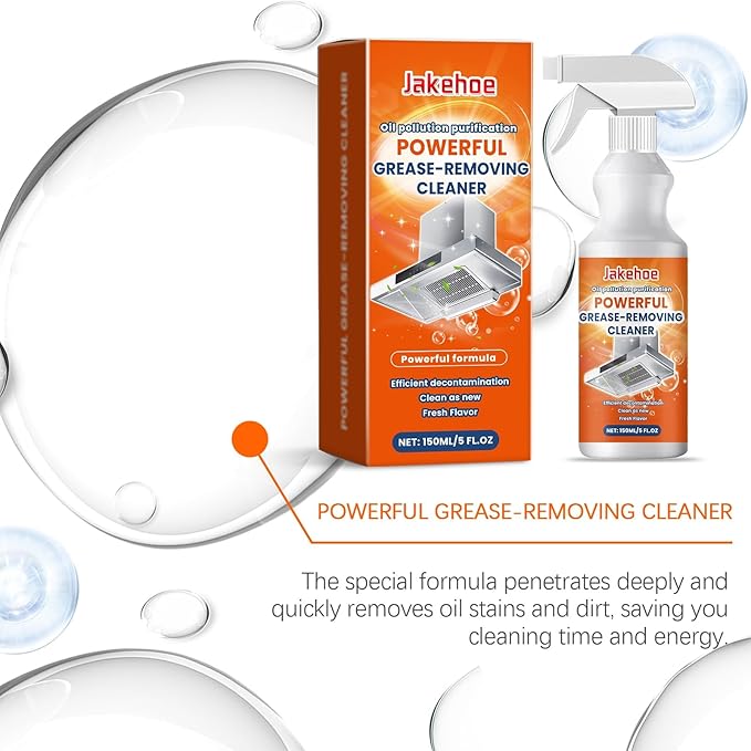 Oil Stain Remover Cleaner For Kitchen Stove Range Hood - Multi-Surface Fast-Acting Restores Shine(3PCS)