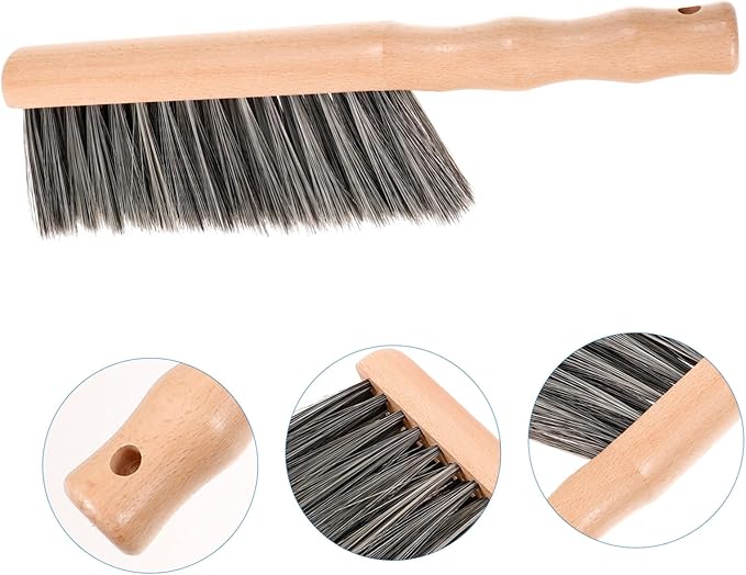 NOLITOY 3pcs Fireplace Hand Broom Soft Bristle Brush Duster Cleaning Tool Bench Brush