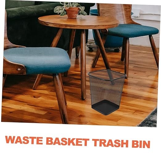2pcs Iron Mesh Wastebasket for Home Office Sturdy Recycling Bin Wide Opening Rustic Design