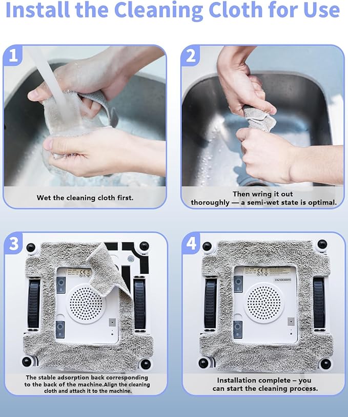 12-Pack Replacement Cleaning Pads for YW336 Window Cleaning Robot | Reusable Microfiber Pads | Washable