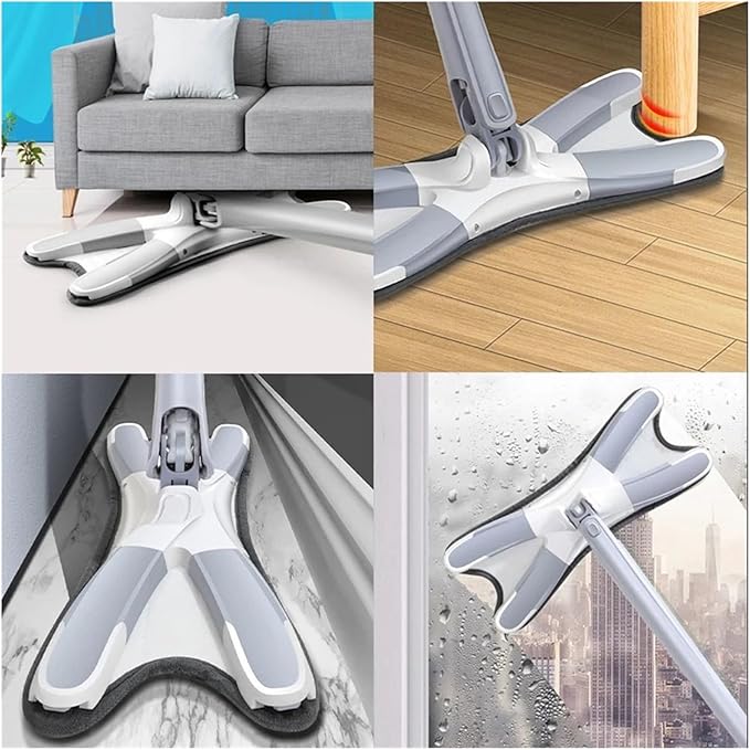 Butterfly Floor Squeeze with Replacement Pads Self Wringing Flat Mop Cleaning Tool(XMop-1pcs)