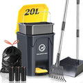 Outdoor Dog Poop Trash Can with Pooper Scooper &amp 60 Free Poop Bags -20 L/5.2 Gallon Dog Waste Trash Can Pet Waste Disposal Station with Inner Bucket - Metal Dog Pooper Scooper Great Dogs